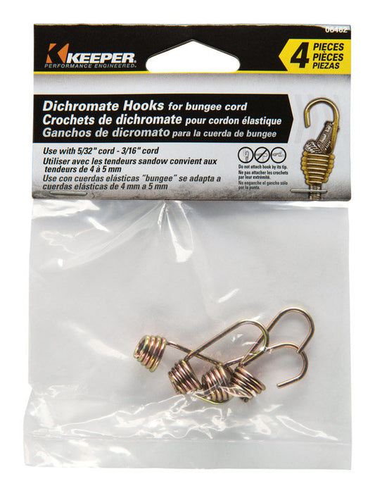 Keeper Gold Bungee Cord Hooks 5/32 in. L x 3/16 in. 1 pk (Pack of 10)