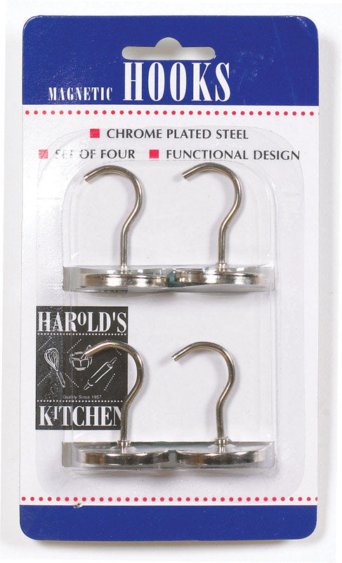 Harold's Kitchen Silver Steel Magnetic Hooks