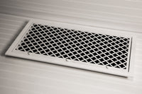 Steelcrest Designer 24 X 12 Hinged White Return-Air Filter Grille, With Washable/Removable Black Filter