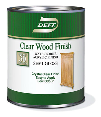 Deft Semi-Gloss Clear Water-Based Acrylic Finish and Sealer 1 qt. (Pack of 4)