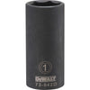DeWalt 1 in. X 1/2 in. drive SAE 6 Point Deep Impact Socket 1 pc