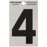 Hillman 3 in. Reflective Black Mylar Self-Adhesive Number 4 1 pc (Pack of 6) - Deal of The Week