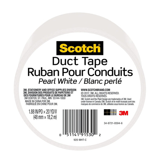 Scotch 1.88 in. W X 20 yd L White Solid Duct Tape