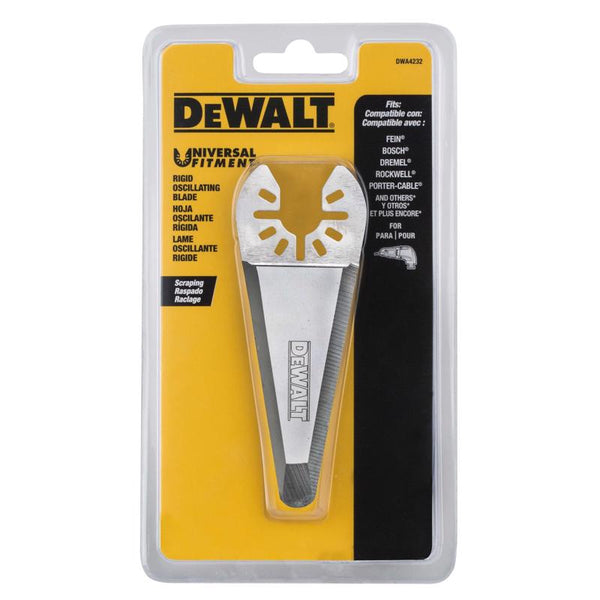 Hoja raspadora rígida triangular oscilante de acero inoxidable con ajuste universal DeWalt, paquete de 1