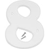 Hy-Ko 6 in. White Plastic Number 8 Mounting Screws 1 pc. (Pack of 5)