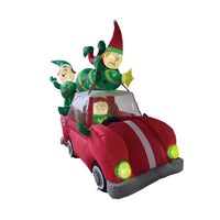 Celebrations LED Animated Elf Christmas Tree Delivery Truck 6.5 ft. Inflatable