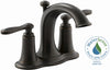 Kohler Linwood Oil Rubbed Bronze 1.5 GPM 2-Handle Lavatory Faucet 4 in.