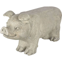 Esschert Design Fiberstone Pig Bench, 30.5 in.