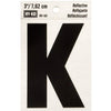 Hy-Ko 3 in. Reflective Black Vinyl Letter K Self-Adhesive 1 pc. (Pack of 10)