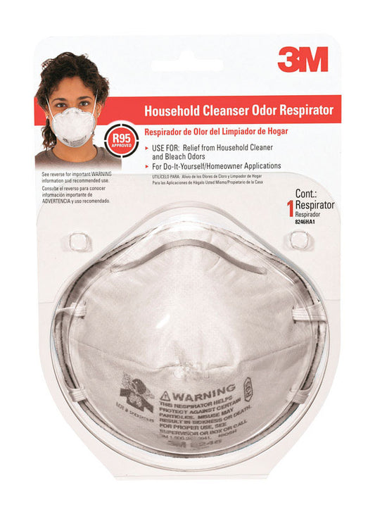 3M R95 Household Cleaner Half Face Respirator White 1 pc