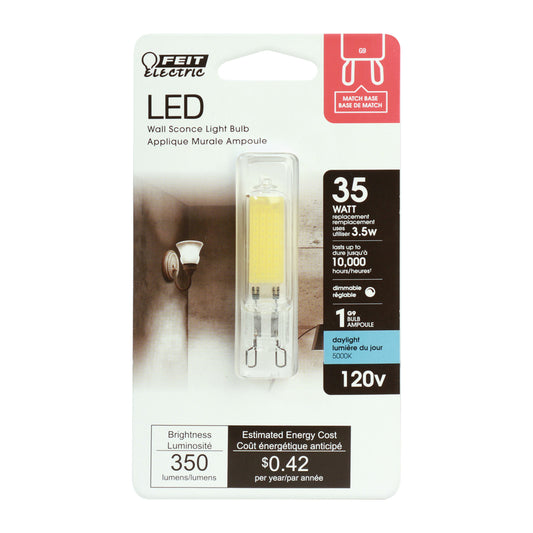 Feit LED T4 G9 LED Bulb Daylight 35 Watt Equivalence 1 pk