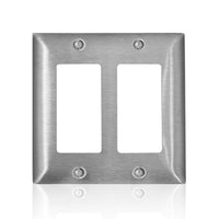 Leviton C-Series Stainless Steel 2 gang Metal Decorator Wall Plate 1 pk - Open Box