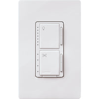 Lutron Maestro White 250 W Fan/LED Dimmer Switch 1 pk