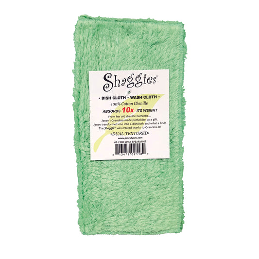 Janey Lynn's Designs Shaggies Spicy Spearmint Cotton Solid Dish Cloth (Pack of 6)