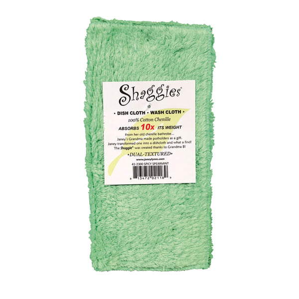 Paño de cocina de algodón Shaggies Spicy Spearmint de Janey Lynn's Designs (paquete de 6)