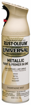 Rust-Oleum Universal Metallic Champagne Mist Paint+Primer Spray Paint 11 oz (Pack of 6)