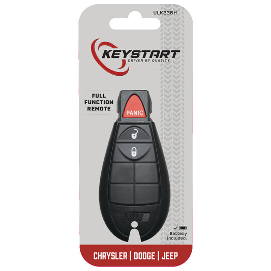 KeyStart Self Programmable Remote Automotive Replacement Key ULK236 Single For Dodge