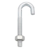 Hampton Small Zinc-Plated Silver Zinc 1 in. L J-Bolt 375 lb. 1 pk (Pack of 10)
