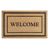 First Concept 18 in. W X 30 in. L Black/Brown Welcome Coir Door Mat