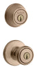 Kwikset Tylo Antique Brass Entry Lock and Single Cylinder Deadbolt 1-3/4 in.