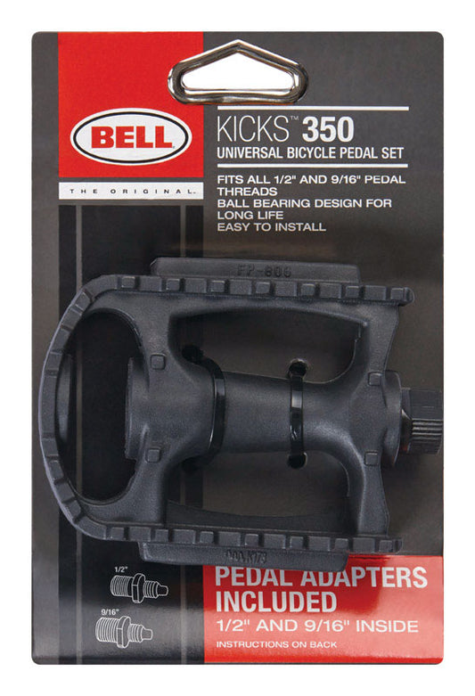 Bell Sports Kicks 350 Composite Black Replacement Universal Bike Pedal 2-1/2 L x 2-1/2 H in.