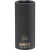 DeWalt 24 mm X 1/2 in. drive Metric 6 Point Deep Impact Socket 1 pc
