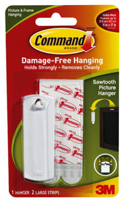 Command White Sawtooth Picture Hanger 4 lb. (Pack of 6)