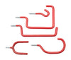 Home Hook Assortment, Screw-In, Red Vinyl-Coated Steel. (Pack of 6)