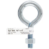 Hampton 1/2 in. x 4 in. L Zinc-Plated Steel Eyebolt Nut Included (Pack of 5)