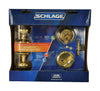 Schlage Bright Brass Knob and Single Cylinder Deadbolt 1-3/4 in.