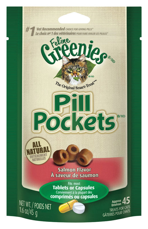 Greenies Pill Pockets Salmon Treats For Cat 1.6 oz 1 pk