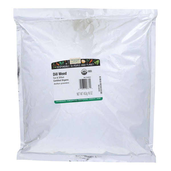 Hierba de eneldo orgánica cortada y tamizada de Frontier Herb - Artículo a granel individual - 1 lb