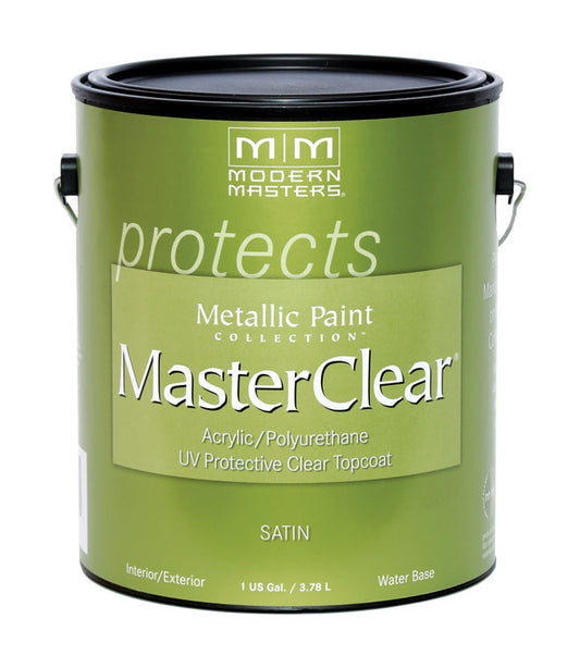 Modern Masters MasterClear Satin Clear Water-Based Protective Topcoat Interior 100 g/L 1 gal(Pack of 2)