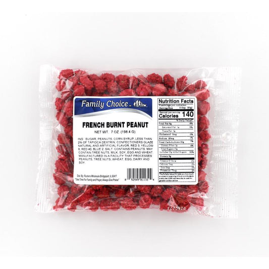 Family Choice French Burnt Peanuts Candy 7 oz (Pack of 12)