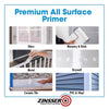 Zinsser Bulls Eye 123 White Water-Based Styrenated Acrylic Primer and Sealer 1 gal (Pack of 4)