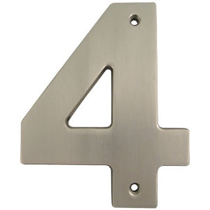 Número de casa contemporáneo, n.º 4, 5 pulgadas, níquel satinado, de Stone Harbor Hardware