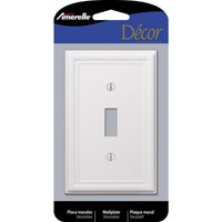 AMERELLE White 1 gang Steel Toggle Wall Plate 1 pk
