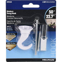HILLMAN White Classic Hanging Hooks 50 lb 1 pk