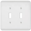 Amerelle Capri Paintable Textured White 2 gang Stamped Steel Toggle Wall Plate 1 pk