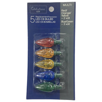 Celebrations 3V Multicolor LED C6 Replacement Bulbs (Pack of 5)