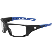 General Electric 04 Series Anti-Fog Impact-Resistant Safety Glasses Clear Lens Black/Blue Frame 1 pk