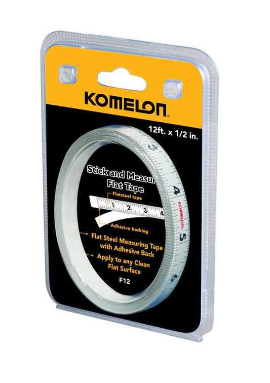 Komelon 12 ft. L X 1/2 in. W Flat Adhesive Tape Measure 1 pk