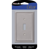 Amerelle Metro Brushed Nickel 1 gang Die-Cast Metal Toggle Wall Plate 1 pk