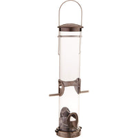 Quick-Clean Tube Seed Feeder 4 ports, Brushed Nickel, 1.25 qt.Cap