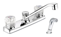 Keeney Belanger Two Handle Chrome Kitchen Faucet Side Sprayer Included