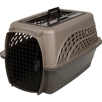 Petmate 2 Door Top Load Kennel Metallic Pearl Tan/ Coffee Grounds 24in 0- 15lb