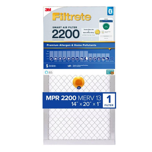 Filtrete 14 in. W X 20 in. H X 1 in. D Fiberglass 13 MERV Pleated Smart Air Filter (Pack of 4)