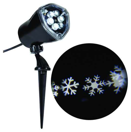Gemmy Lightshow Snowflurry LED Light Show Projector White 4 lights Black (Pack of 8)