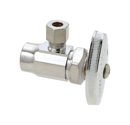 BrassCraft 1/2 in. Sweat outlets X 1/4 in. Compression outlets Brass Shut-Off Valve