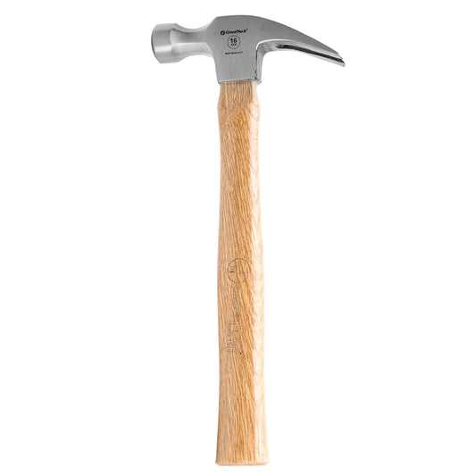 Great Neck 16 oz Smooth Face Contoured Claw Hammer 13.4 in. Wood Handle